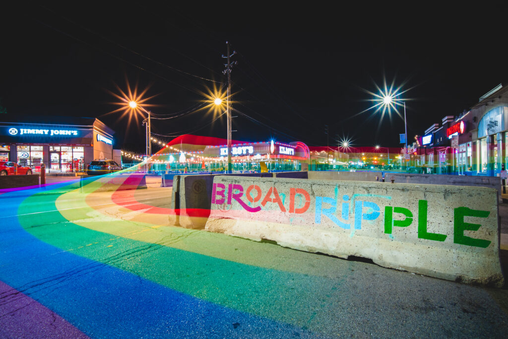 Light painting in Broad Ripple, Indiana.