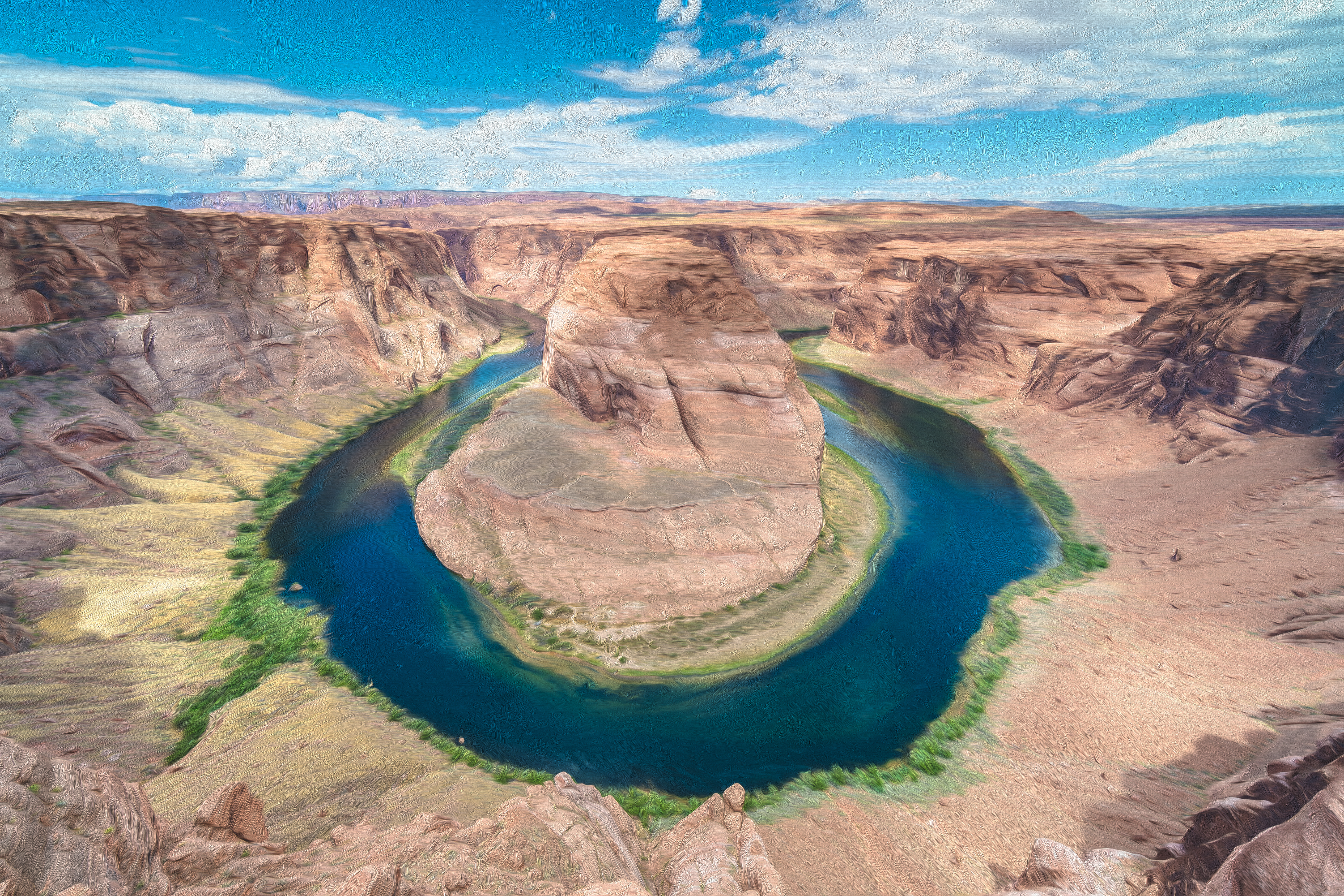 A landscape image of Horseshoe Bend in Arizona. 